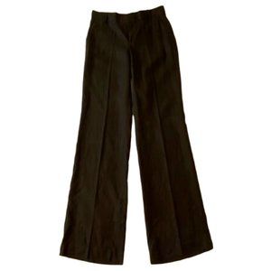 Zara Woman Pants Trousers Brown 100% Linen Flat Front Size 4